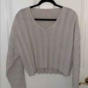LA Hearts Cropped Tan Sweater